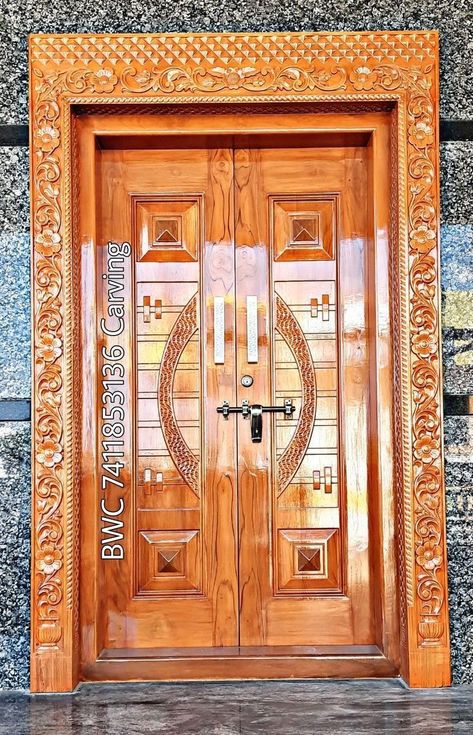 In this video, we will show you the best way to decorate your Modern Wooden Door Designs, with modern design. The most effective and easy way to make your house beautiful. Front Main Double Door Designs, Mani Doors Design Indian, Main Double Door Design Photos, Indian Main Door Designs Double Door, Maindoors Design, Wooden Double Front Doors Modern, Wooden Main Double Door Design, Latest Door Design, House Door Design