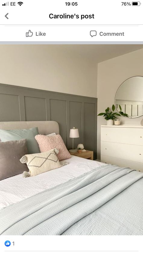 Half Panelled Walls Bedroom, Panelled Walls Bedroom, Half Panelled Walls, Bedroom Panelling, Panelled Walls, Bedroom Panel, Wood Panels, Bonus Room, Bedroom Inspo