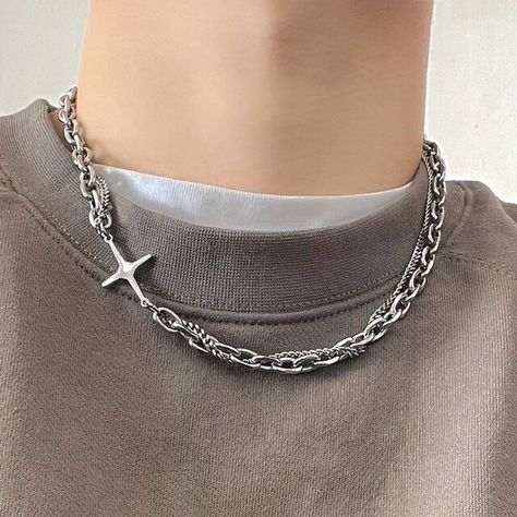 Hot Necklaces, Cross Necklace For Women, Neck Jewelry, Bracelet Viking, Steel Cross, Neck Jewellery, Chain Choker Necklace, Bead Charm Bracelet, Jewelry Choker