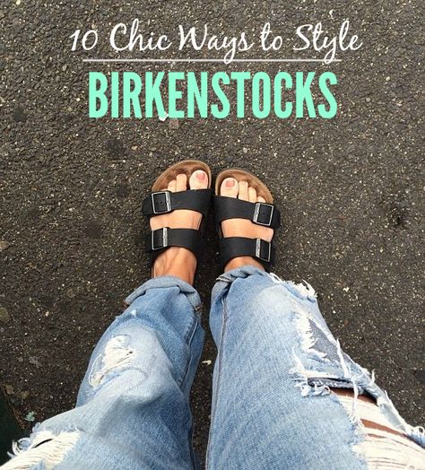 they're back in style! - birkenstocks Plastic Birkenstock Outfit, Black Birkenstock Outfit Summer, Birkenstock Outfit Summer Casual, What To Wear With Birkenstocks, Birkenstock Outfit Spring, How To Wear Birkenstock Sandals, Birkenstocks Outfits, Style Birkenstocks, How To Wear Birkenstock