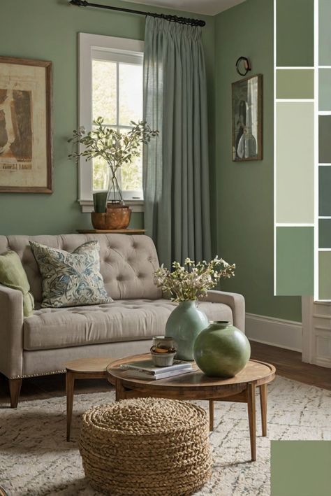 Ready to transform your living room with the captivating BM Nantucket Green HC-111? Dive into our guide for the best choices and revamp your space effortlessly!
#ad  

green living room design, living room decor ideas, luxury living room design, modern living room furniture
#Colortrend
#wallpaint2024 #color2024 
#DIYpainting #DIYhomedecor #Fixhome Green Pallet Color Living Room, Pale Blue And Green Living Room, Seafoam Green Interior Design, Green Cream Wood Living Room, Sage Green Living Room Dark Floor, Benjamin Moore Green Living Room, Green Great Room, Green Colour Drenched Living Room, Green Colour Drench Living Room