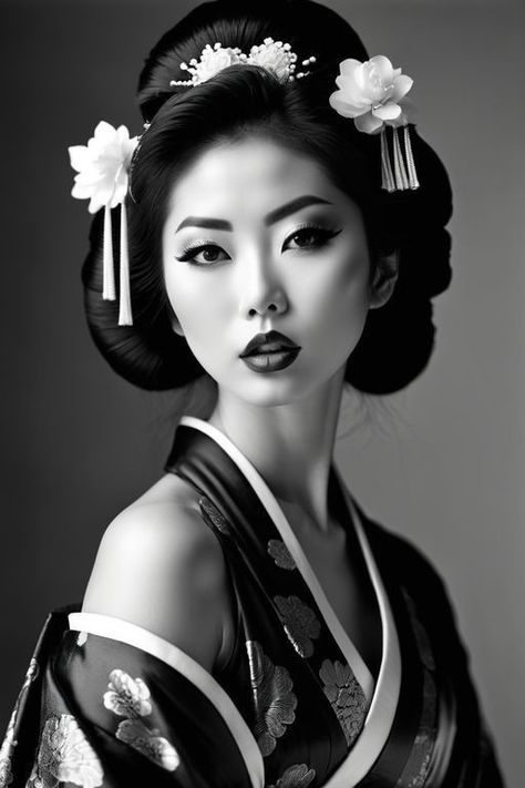 Geisha Portrait Photography, Geisha Photo, Geisha Woman, Japanese Geisha Photography, Geisha Photography, Japan Geisha, Pop Art Fashion Photography, Geisha Samurai, Female Samurai Art