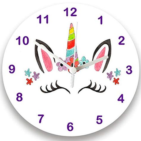 Kids Clocks, Unicorn Clock, Pink Clock, Pink Clocks, Nursery Clock, Bedroom Clocks, Personalized Clocks, Pink Bedroom Decor, Unicorn Wall