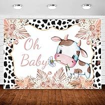 Cow 1st Birthday, Cow Baby Shower Theme, Boho Baby Shower Decorations, 1st Birthday Backdrop, Cow Baby Shower, Baby Background, Cow Baby Showers, Shower Photography, Baby Backdrop