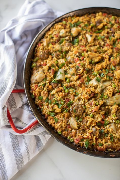 Catalan-Style Paella — Chef Shannon Smith | World Traveler and Private Chef based in Tulsa, Oklahoma Catalan Food, Catalan Recipes, Spanish Table, Recipe Folder, Paella Pans, Paella Valenciana, Recipe Using Chicken, Paella Pan, Toast In The Oven