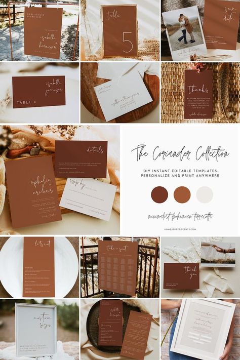 Wedding Themes Brown, Bohemian Terracotta, Brown Wedding Themes, Orange Wedding Themes, Burnt Orange Wedding, Orange Wedding Invitations, Rusting Wedding, Burnt Orange Weddings, Terracotta Wedding