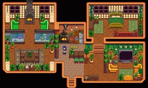 stardew valley ginger island house design Stardew Valley Island Farmhouse, Ginger Island Home Stardew Valley, Island House Stardew Valley, Stardew Valley Ginger Island House Design, Stardew Valley Beach House Interior, Stardew Buildings, Stardew Valley Farmhouse Design, Stardew Valley House Interior Ginger Island, Ginger Island House Design