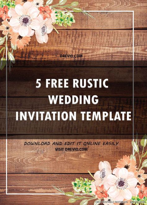 (FREE PRINTABLE) – Rustic Wedding Invitation Templates | DREVIO Outdoor Wedding Invitations, Wedding Invitations Printable, Free Printable Wedding Invitations, Barn Wedding Invitations, Wedding Invitation Templates Rustic, Free Wedding Invitation Templates, Free Wedding Invitations, Rustic Wedding Invitation, Marriage Invitations