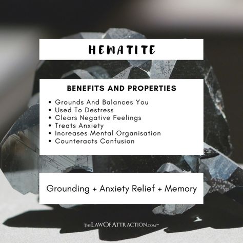 A Guide To Healing Crystals: 10 Most Effective Healing Stones Hematite Properties, Healing Stones Meanings, What Is Healing, Desert Rose Crystal, Manifest Health, Crystal Healing Chart, Aesthetic Era, Spiritual Things, Hematite Ring