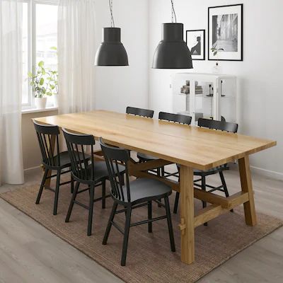 Dining chairs with arms & side chairs - IKEA Black Chairs, Set Meja Makan, Chaise Design, East Sussex, Wooden Table, Dining Room Design, Cheap Home Decor, Room Table, Dinner Table