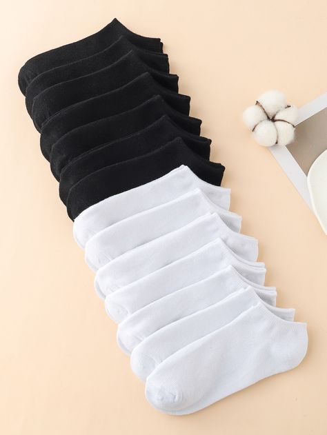 Black and White    Polyester Plain Ankle Socks Embellished   Women Socks & Hosiery Pretty Socks, Black And White Socks, Ankle Socks Women, Sock Packs, Black And White Fabric, Lace Socks, Women Socks, Black Socks, Cute Socks