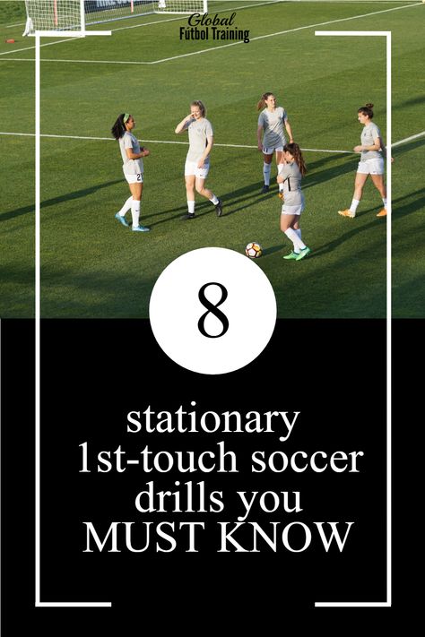 1st-touch soccer drills are vital for player development. Want to continue improving as a player or maybe you want more training ideas? 1st-touch soccer drills are essential. A player receives the ball more than they dribble, pass or shoot. We need to practice it more. Youth, high school and college players oftentimes lose the ball because they panic. This is why players need to be spot-on when it comes to the "simple drills". A bad 1st touch pass that’s off-target by 2 yards is good enough. High School Soccer Drills, Essential Stationary, Travel Soccer, Soccer Passing Drills, Soccer Videos, High School Soccer, Passing Drills, Training Ideas, Soccer Gifs