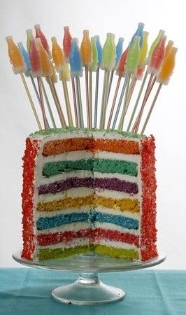 Seven-layer soda pop rocks cake Soda Pop Cake, Cake Design Inspiration, Rock Cake, Monkey Cake, Bean Cakes, Rum Cake, Kids Party Food, Snack Cake, Cake Tutorial