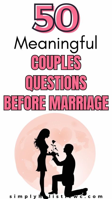 50 Important Marriage questions to ask, before you say i do. engaged couple Questions For Married Couples Fun, Questions To Deepen Your Relationship, Questions Before Marriage, Questions To Ask Before Marriage, Questions For Married Couples, Marriage Questions, 50 Questions To Ask, Before Getting Married, 50 Questions