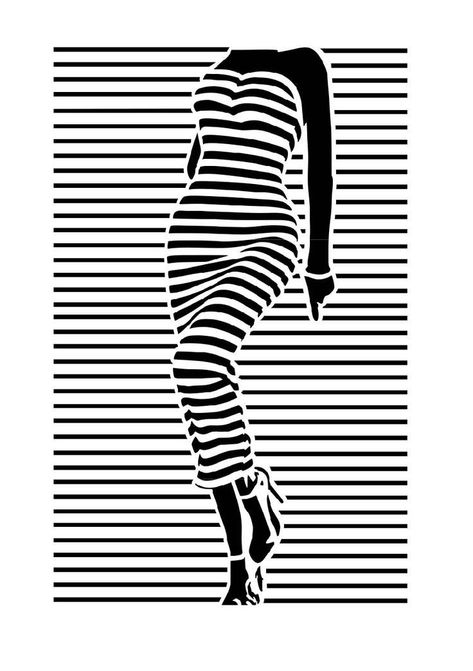 Image Illusion, Optical Illusion Drawing, Weird Photography, Gold Art Painting, Fashion Artwork, Big Wall Art, Geometric Design Art, Striped Art, Art Painting Gallery