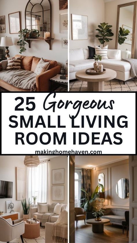 25 gorgeous small living room ideas Tiny Living Room Decor, Tiny Living Room, Pretty Living Room, Small Living Room Furniture, Small Living Room Layout, Room Minimalist, Small Living Room Design, Living Room Setup, Small Living Room Ideas