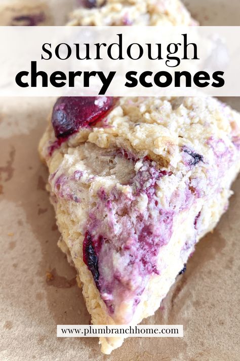 Cherry Scone, Peach Scones, Berry Scones, Cherry Scones, Cherry Bread, Raspberry Scones, Sourdough Starter Discard Recipe, Scones Ingredients, Sipping Coffee