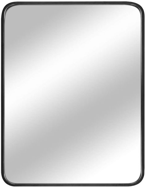 Amazon.com: LEORISO 28" x 20" Wall Mirror, Large Bathroom Mirror, 1.2" Black Metal Rectangular Framed Mirror, Horizontal or Vertical Wall-Mounted Mirror for Home Decor: Home & Kitchen Glass Texture Seamless, Large Bathroom Mirror, Black Bathroom Mirror, Mirror Texture, Large Bathroom Mirrors, Mirror For Wall, Large Bathroom, Bath Mirror, Mirror Reflection