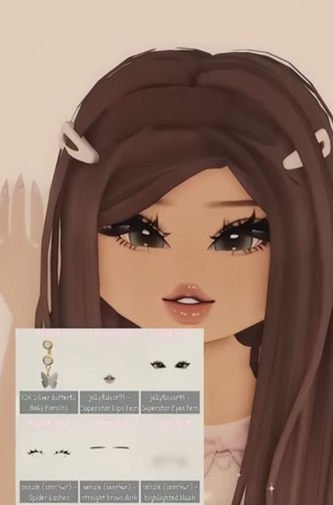 Cute Faces In Royale High, Rolaye High Outfits Ideas, Cute Royal High Faces, Hair Idea Royal High, Custom Royale High Faces, Scarecrow Royale High, Royale High Cute Faces, Royale High Faces Ideas Cute, Cute Royale High Face Combos