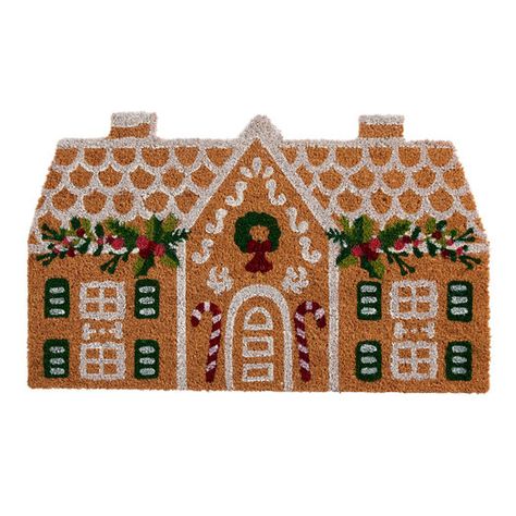 Vintage Outdoor Christmas Decorations, World Market Christmas, Mudroom Rug, Gingerbread Kitchen, Xmas Gingerbread, Christmas Door Mat, European Christmas, Apartment Christmas, Coconut Husk