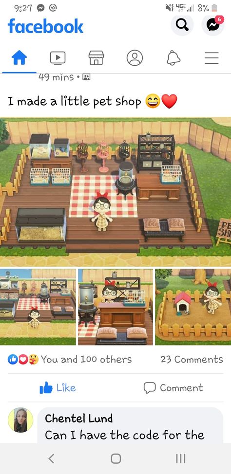 Animal Crossing Pet Store, Animal Crossing Pet Shop, Acnh Pet Shop, Acnh Small Area Ideas, Pet Store Ideas, Ac Ideas, Island Design, Outdoor Rooms, Honeydew