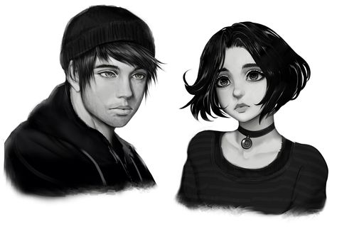 Doomer and Doomergirl by randy-starfru1t Doomer Girl, Emo Boy Art, Storyboard Ideas, Anime City, Disney Phone Wallpaper, Boy Face, Funny Illustration, Emo Boys, Anime Drawings Boy