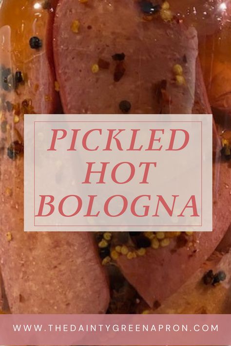 Homemade Bologna Recipes How To Make, Pickled Hot Sausage, Picked Bologna, Pickled Meat Recipe, Pickled Baloney, Hot Pickled Bologna Recipe, Hot Bologna Recipe, Hot Pickles Recipe, Pickled Wieners Recipe