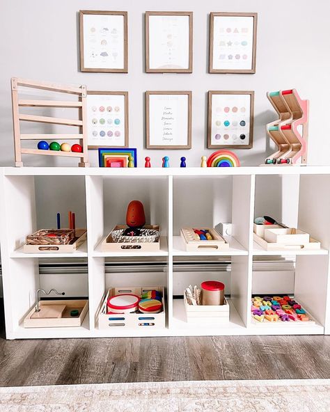 Montessori Play Area, Grey Playroom, Gray Playroom, Montessori Toy Shelf, Montessori Shelf, Toy Shelf, Toddler Montessori, Toddler Boy Room Decor, Montessori Playroom