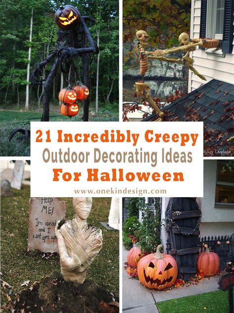 Check out this collection of outdoor halloween inspiration to transform your yard into a spooktacular landscape, scaring trick-or-treaters. Home Depot Halloween Decorations, Halloween Graveyard Decorations, Halloween Garden Decorations, Outside Halloween Decorations, Scary Halloween Decorations Diy, Cheap Halloween Decorations, Halloween Diy Outdoor, Outdoor Halloween Decorations, Halloween Decorations For Kids