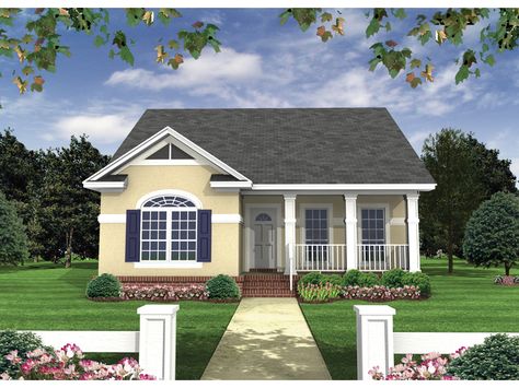 Compact And Stylish Home Energy Saving House, House In The Country, Bedroom Minimalist, Cottage Style House Plans, Southern House Plans, House Plan Gallery, Floor Plan Layout, Casas Coloniales, Bungalow House Plans