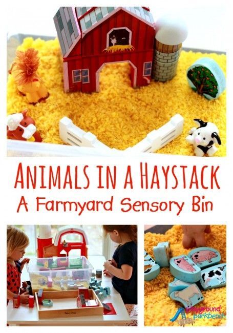 Entertain your toddler and preschooler for hours with this Find and Seek Farm Animals in a Haystack Sensory Bin. Part of our weekly Kid Bloggers of Instagram Activity Round-Up! Farm Animals Sensory Bin, Animals Sensory Bin, Farm Sensory, Farm Animals Activities, Farm Theme Preschool, Farm Unit, Seek And Find, Farm Preschool, Farm School