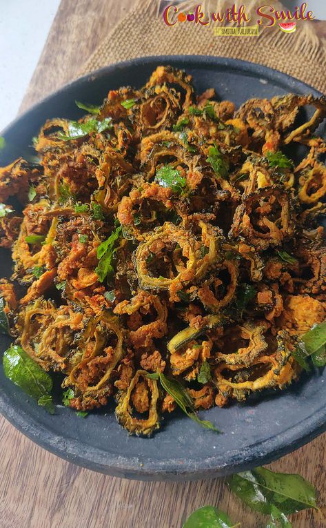 Bitter Gourd Chips in Air Fryer | Air fryer Karela Chips - Cook with Smile Air Fryer Recipes Indian, Air Fryer Oven Recipes, Bitter Melon, Bitter Gourd, Air Fryer Recipe, Quick Recipes Snacks, Air Fryer Oven, Air Fryer Healthy, Food Recipes Vegetarian