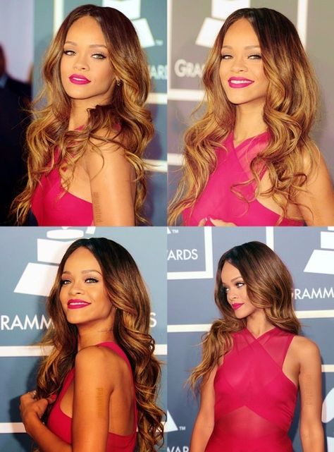 Rihanna's Beautiful Hair & Makeup..... Makeup For Magenta Outfit, Fuchsia Dress Makeup, Fuschia Dress Makeup, Makeup For A Hot Pink Dress, Magenta Dress Makeup Ideas, Makeup For Fuschia Dress, Fucsia Dress Makeup Ideas, Makeup For Magenta Dress, Magenta Dress Makeup