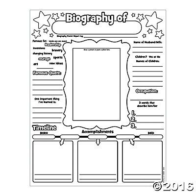 Color Your Own “All About Biography” Posters Biography Report Template, Biography Graphic Organizer, Biography Report, Biography Template, Personal Biography, Biography Project, Research Skills, Classroom Supplies, Middle School Student