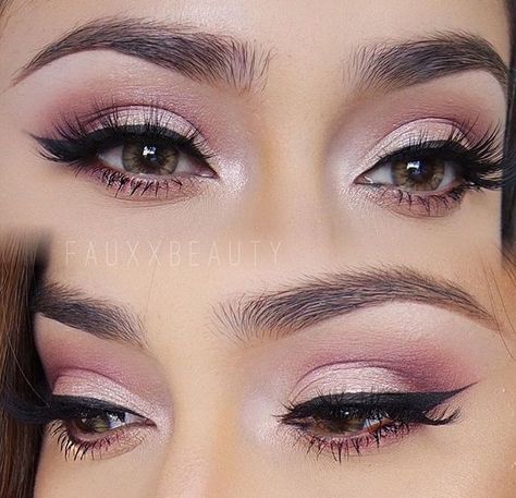 Light Smoky Eye, Rosa Make-up, Eye Makeup Glitter, Smoky Eye Makeup Tutorial, Pink Eye Makeup, Long Eyelashes, Cat Eyeliner, Makijaż Smokey Eye, Braut Make-up