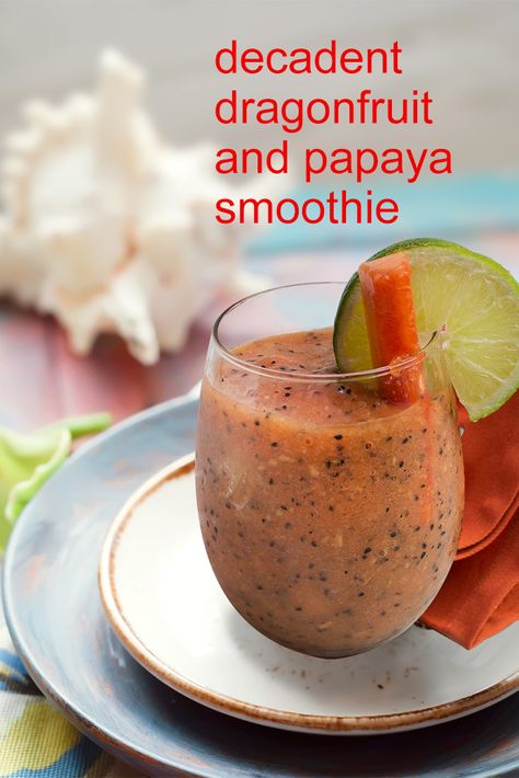 Dragonfruit Recipes, Coconut Water Smoothie, Papaya Recipes, Flavored Waters, Papaya Smoothie, Red Smoothie, Dragon Fruit Smoothie, Florida Food, Papaya Fruits