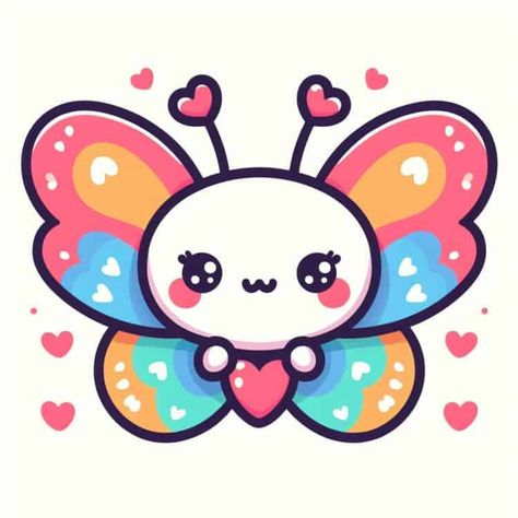 Heart-Shaped Butterfly: Illustrate a butterfly with heart-shaped wings. Heart Drawing Ideas, Easy Heart Drawings, Cute Heart Drawings, Heart Drawings, Graffiti Images, Butterfly Sketch, Butterfly Kids, Drawings Ideas, Heart Drawing