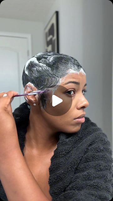 Sky Smith on Instagram: "Short hair baddies know… when that foam comes out we’re about to pop out 💁🏾‍♀️   Foam used: @pixieperfection   **Full video is posted on my YouTube channel ** #pixie #shorthair #hairtutorial #shortcut" Tips For Styling Short Hair, Molded Hairstyles Short Hair, Hair Products For Pixie Style, Wet Pixie Hairstyles, Jayda Wayda Short Hair, Short Hair Ideas Black Women, Hair Color For Short Hair Pixie, Short Hair With Hats Women, 90s Short Hair Black Women