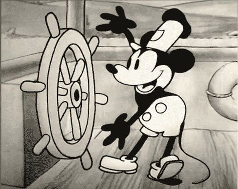 Old Animation, Walt Disney Studio, 1930s Cartoons, Mouse Cartoon, Mickey Mouse Art, Disney Gif, Steamboat Willie, First Animation, Mickey Mouse Cartoon