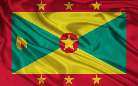 Grenadian flag Red Brick Wallpaper, Grenada Caribbean, Grenada Flag, 3d Brick Wallpaper, 3d Wallpaper Stickers, Room Wallpaper Designs, Ghana Flag, 3d Wallpaper Design, Faux Walls