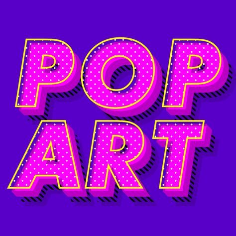 Pop Art Text Effects for Illustrator Pop Art Advertisement, Pixel Pop Art, Pop Art Lettering, Pop Art Website, Pop Art Branding, Pop Art Typography, Pop Art Logo, Pop Art Inspiration, Illustrator Effects