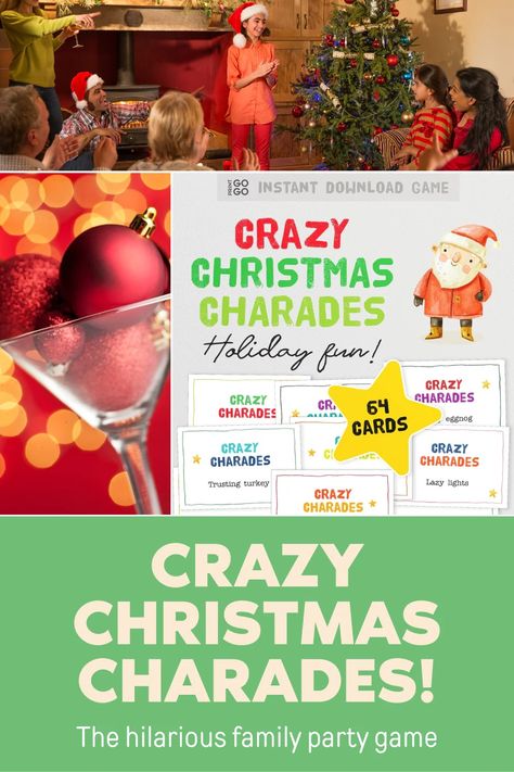 Enjoy Family Christmas Chaos and Play Crazy Charades! – Print GoGo Christmas Chaos, Charades Cards, Family Laughing, Christmas Charades, Gift Exchange Games, Christmas Games For Family, Family Party Games, Simple Game, Family Parties