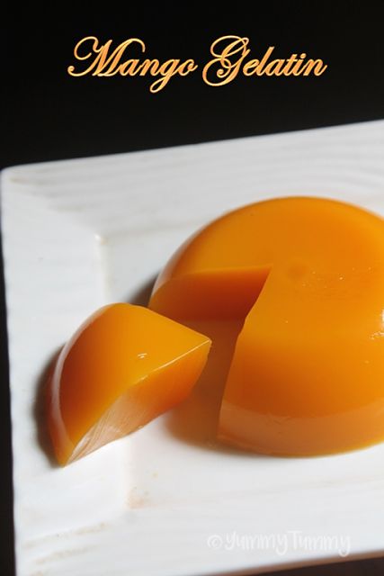 Mango Jello Recipe - Mango Gelatin Recipe - Yummy Tummy Mango Jello Desserts, Mango Jello Recipes, Collagen Snacks, Mango Flan, Mango Jello, Easy Pudding Recipe, Star Desserts, Canned Mango, Gelatin Cakes