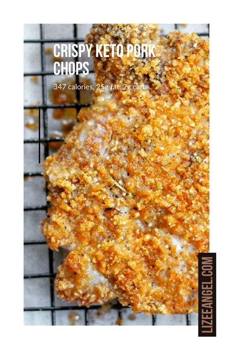 Crunchy Keto Pork Chops - Lizee Angel Keto Pork Chop Recipes Baked, Oven Fried Pork Chops, Oven Baked Pork Chops, Keto Pork Chops, Keto Pork, Crispy Recipes, Baked Pork Chops Oven, Breaded Pork Chops, Keto Healthy