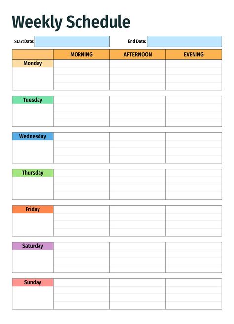 Weekday Schedule Template, Free Printable Weekly Work Schedule Templates, Things To Do Template Free Printable, Free Schedule Template, Blank Daily Schedule Printable, Free Printable Weekly Schedule Templates, Free Printable Daily Schedule Templates, My Schedule Template, Weekly Schedule Ideas