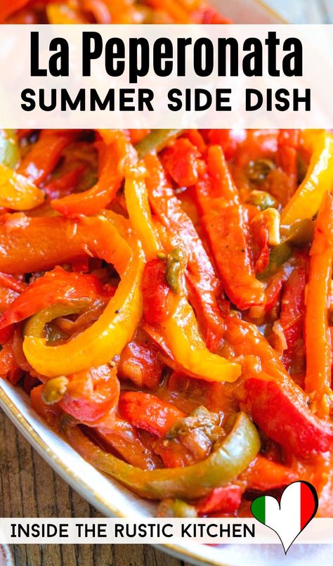 Peppers Side Dish Recipes, Bell Peppers Side Dish, Pepper Side Dish Recipes, Bell Pepper Recipes Side Dish, Italian Peppers Recipes, Authentic Italian Side Dishes, Italian Vegetable Recipes, Bell Pepper Side Dish, Homeschool Lunches