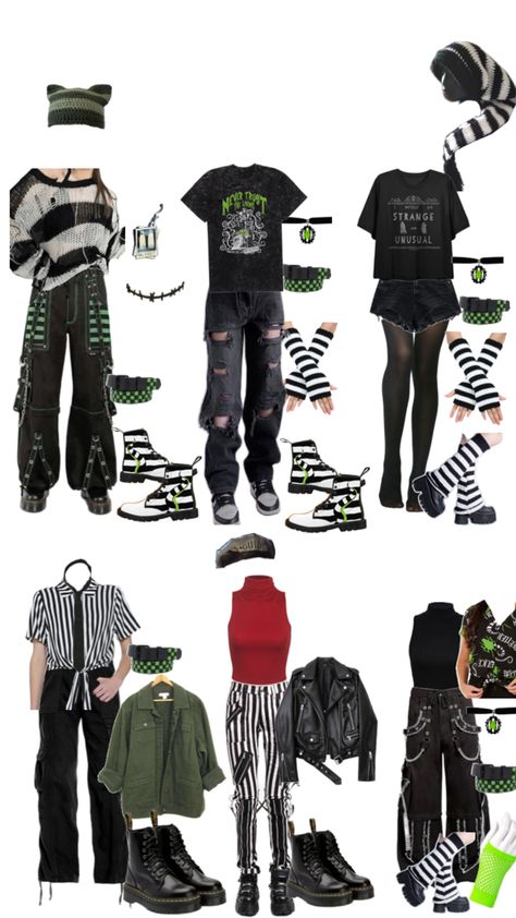 Gonna try and wear these the week Beetlejuice 2 comes out Beetlejuice Movie Outfit Ideas, Beatle Juice Outfit Ideas, Beetlejuice Style, Beetle Juice Outfit, Beetlejuice Themed Outfits, Tim Burton Fashion Inspired Outfits, Beetle Juice Inspired Outfit, Beetlejuice Outfit Ideas Casual, Beetle Juice Outfit Ideas