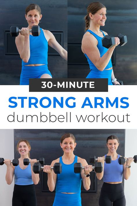 Isolated Exercises, Strong Arms Workout, Arms At Home, Upper Body Strength Workout, Chest And Tricep Workout, Body Strength Workout, Upper Body Workout For Women, Dumbbell Arm Workout, Tricep Workout