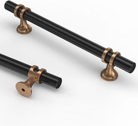 Asidrama 10 Pack 5 Inch(128mm) Champagne Bronze and Matte Black Kitchen Cabinet Handles, Cabinet Pulls Kitchen Cabinet Hardware Cupboard Handles Drawer Handles Dresser Pulls - Amazon.com Cabinet Pulls Kitchen, Black Kitchen Cabinet, Matte Black Kitchen, Black Kitchen Cabinets, Kitchen Cabinet Pulls, Dresser Pulls, Kitchen Cabinet Hardware, Cupboard Handles, Champagne Bronze