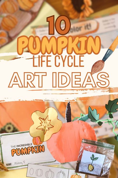 10 pumpkin life cycle art ideas Pumpkin Life Cycle Preschool Craft, Pumpkin Life Cycle Activities, Life Cycle Art, Pumpkin Life Cycle Craft, Life Cycles Preschool, Life Cycle Activities, Cycle Art, Life Cycle Craft, Pumpkin Life Cycle